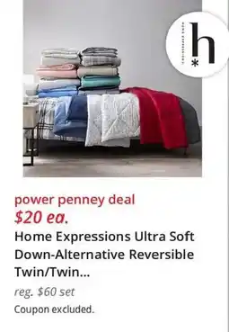 JC Penney Home Expressions Ultra Soft Down-Alternative Reversible Twin/Twin offer