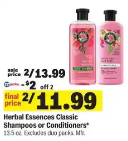 Meijer Herbal Essences Classic Shampoos or Conditioners offer