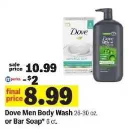 Meijer Dove Men Body Wash or Bar Soap offer