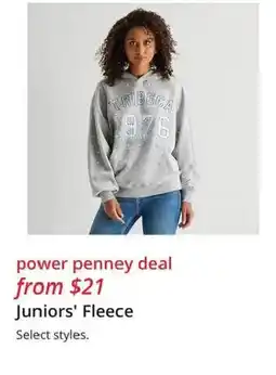 JC Penney Power Penney deal Juniors' Fleece offer