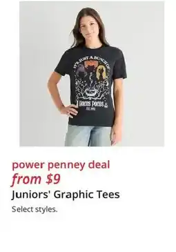 JC Penney Power Penney deal Juniors' Graphic Tees offer