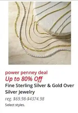 JC Penney Fine Sterling Silver & Gold Over Silver Jewelry offer