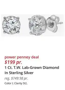 JC Penney Power Penney Deal 1 Ct. T.W. Lab-Grown Diamond In Sterling Silver offer