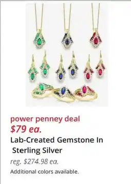 JC Penney Lab-Created Gemstone In Sterling Silver offer