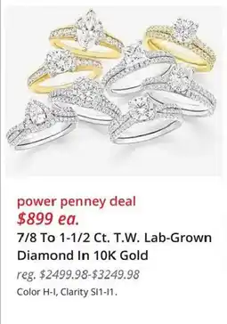 JC Penney 7/8 To 1-1/2 Ct. T.W. Lab-Grown Diamond In 10K Gold offer