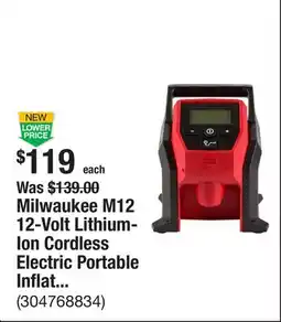 The Home Depot Milwaukee M12 12-Volt Lithium-Ion Cordless Electric Portable Inflator (Tool-Only) offer