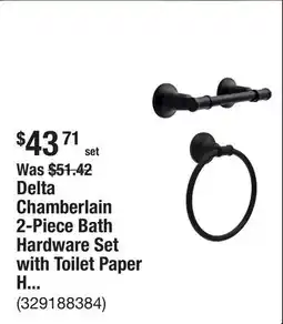 The Home Depot Delta Chamberlain 2-Piece Bath Hardware Set with Toilet Paper Holder, Towel Ring in Matte Black offer