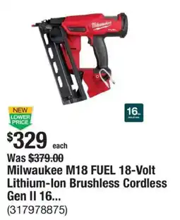 The Home Depot Milwaukee M18 FUEL 18-Volt Lithium-Ion Brushless Cordless Gen II 16... offer