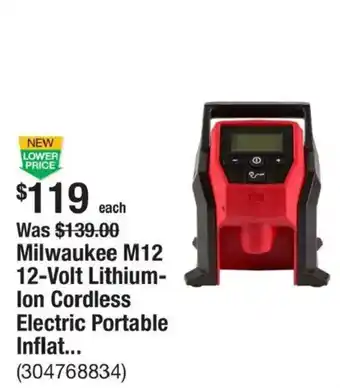 Milwaukee M12 12-Volt Lithium-Ion Cordless Electric Portable Inflat...