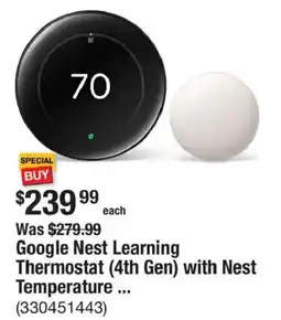 The Home Depot Google Nest Learning Thermostat (4th Gen) with Nest Temperature offer