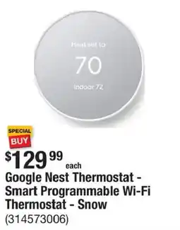 The Home Depot Google Nest Thermostat - Smart Programmable Wi-Fi Thermostat - Snow offer