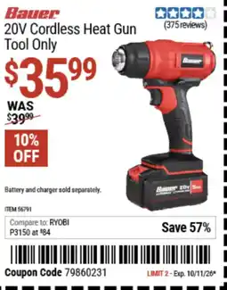 Harbor Freight Tools Bauer 20V Cordless Heat Gun offer