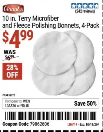 Grants terry microfiber and fleece polishing bonnets