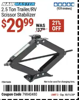 Harbor Freight Tools Haulmaster 2.5 Ton Trailer/rv Scissor Stabilizer offer
