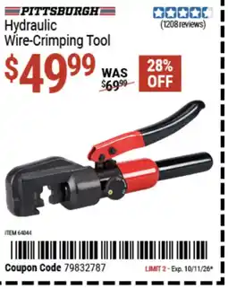 Harbor Freight Tools Pittsburgh hydraulic wire-crimping tool offer