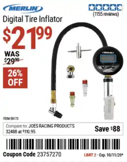 Harbor Freight Tools Merlin digital tire inflator offer