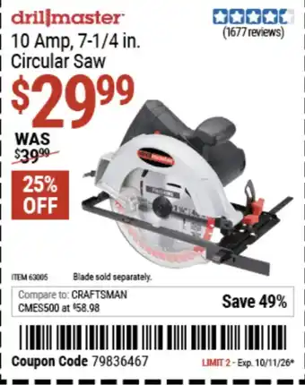Drillmaster 10 amp 7-1 4 in circular saw