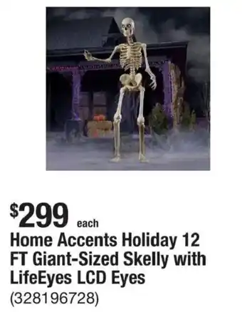 Home Accents Holiday 12 FT Giant-Sized Skelly with LifeEyes LCD Eyes