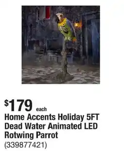 The Home Depot Home Accents Holiday Dead Water Animated LED Rotwing Parrot offer