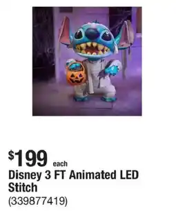 The Home Depot Disney 3 FT Animated LED Stitch offer