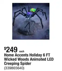 The Home Depot Home Accents Holiday Animated LED Creeping Spider offer