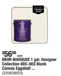 The Home Depot Behr marquee 1 gal. designer collection #dc-003 blank canvas eggshell offer
