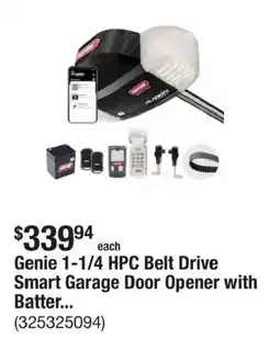 The Home Depot Genie 1-1/4 HPC Belt Drive Smart Garage Door Opener with Batter... offer