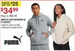 Dunham's Sports Puma men's or women's fleece offer