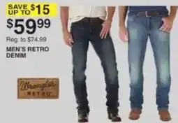 Dunham's Sports Wrangler men's retro denim offer