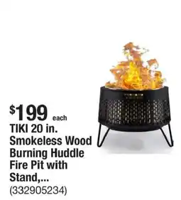 The Home Depot Tiki 20 in. Smokeless Wood Burning Huddle Fire Pit with Stand offer