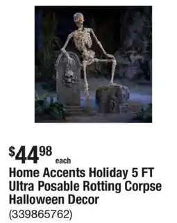 The Home Depot Home Accents Holiday 5 FT Ultra Posable Rotting Corpse Halloween Decor offer