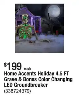 The Home Depot Home Accents Holiday Grave & Bones Color Changing LED Groundbreaker offer