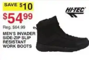 Dunham's Sports Hi-Tec Men's Invader Side-Zip Slip Resistant Work Boots offer