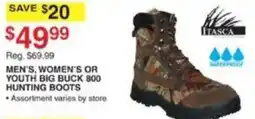 Dunham's Sports Itasca men's, women's or youth big buck 800 hunting boots offer
