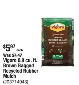 The Home Depot Vigoro brown bagged recycled rubber mulch offer