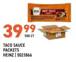 US Foods Chef's Store Heinz hot taco sauce packets offer