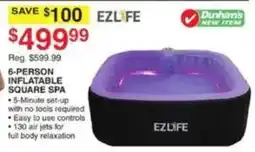 Dunham's Sports Ezlife 6-person inflatable square spa offer