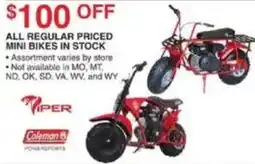 Dunham's Sports Mini bikes in stock offer