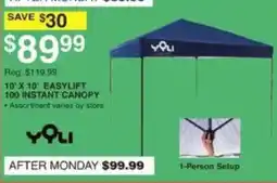 Dunham's Sports Yoli 10' x 10' easylift 100 instant canopy offer