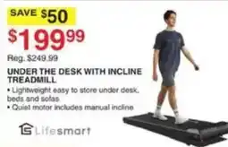 Dunham's Sports Lifesmart under the desk with incline treadmill offer