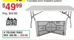 Dunham's Sports Wfs 4' folding table offer