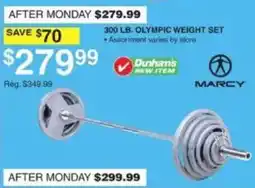 Dunham's Sports Marcy 300 lb. olympic weight set offer