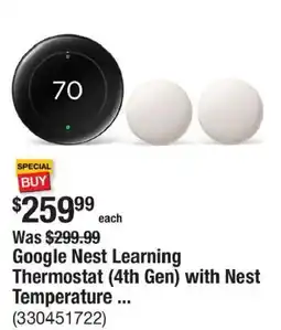 The Home Depot Google Nest Learning Thermostat (4th Gen) with Nest Temperature offer