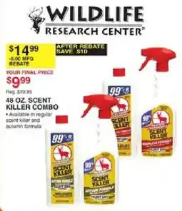 Dunham's Sports Wildlife Research Center Scent Killer Combo offer