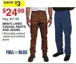 Dunham's Sports Full Blue Men's Lined Casual Pants and Jeans offer