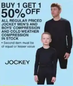 Dunham's Sports Jockey men's and boys' compression offer