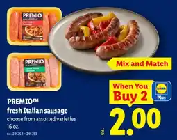 Lidl Premio fresh Italian sausage offer