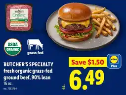 Lidl Butcher's specialty fresh organic grass-fed ground beef offer