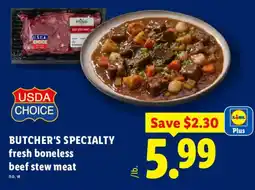 Lidl Butcher's Specialty fresh boneless beef stew meat offer