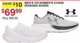 Dunham's Sports Under Armour men's or women's chase running shoes offer